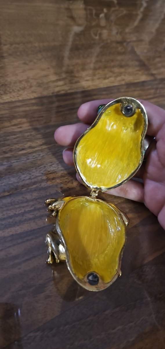 Turkuaz Boncuk İşlemeli Vintage Kurbağa Biblo - Görsel 5