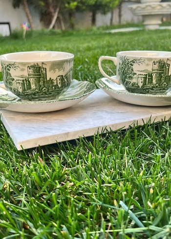American Vintage Sehir Manzarali Vintage Porselen Fincan Seti Johnson Bros