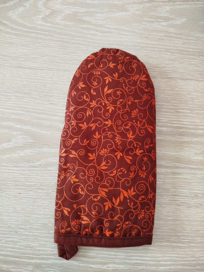 Bordo Parlak Desenli Fırın Eldiveni - Görsel 3