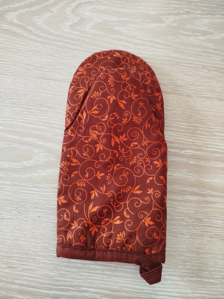 Bordo Parlak Desenli Fırın Eldiveni - Görsel 2