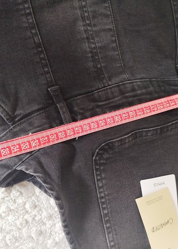 Siyah Kadın Midi Denim Tulum - Görsel 7