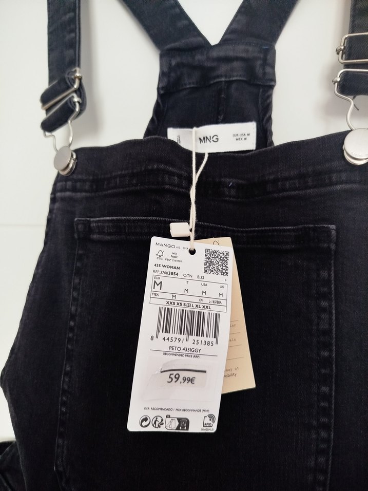 Siyah Kadın Midi Denim Tulum - Görsel 3