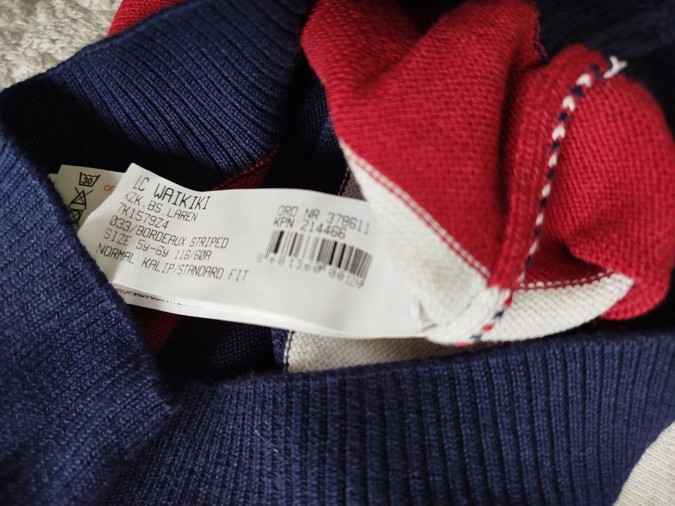 Çizgili Renkli Uzun Kollu Kazak - Görsel 4