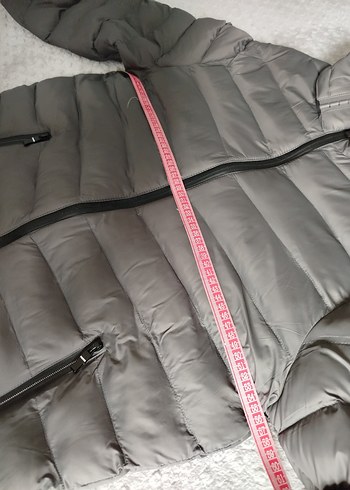 Gri Kapüşonlu erkek  Kışlık Mont - Görsel 2