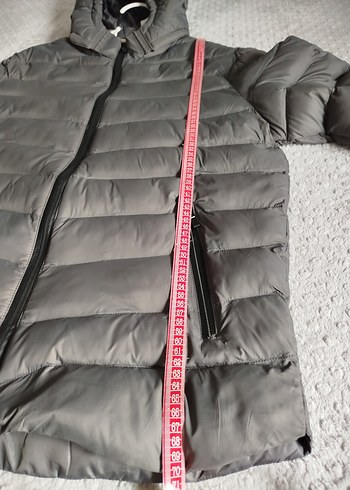 Gri Kapüşonlu erkek  Kışlık Mont - Görsel 3