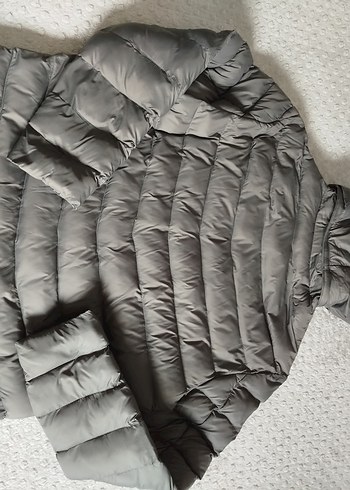 Gri Kapüşonlu erkek  Kışlık Mont - Görsel 6
