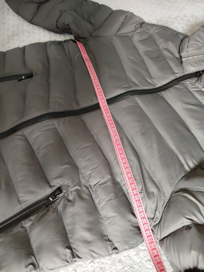 Gri Kapüşonlu erkek  Kışlık Mont - Görsel 2