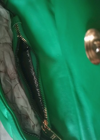 Parlak Yeşil Deri Kadın Omuz Çantası - Görsel 3