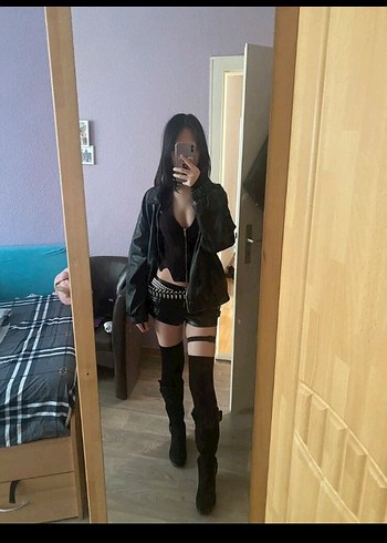 Kemerli Siyah Deri Mini Şort3gunde teslimat - Görsel 6