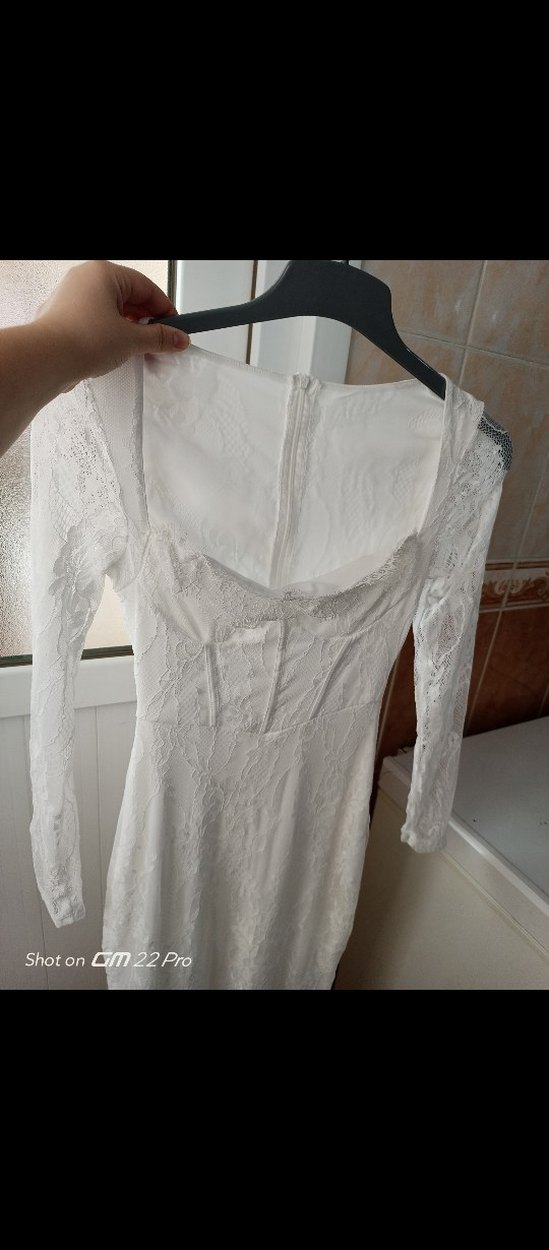 BEYAZ DANTELLİ ÖZEL GÜN ELBİSESİ - Görsel 2