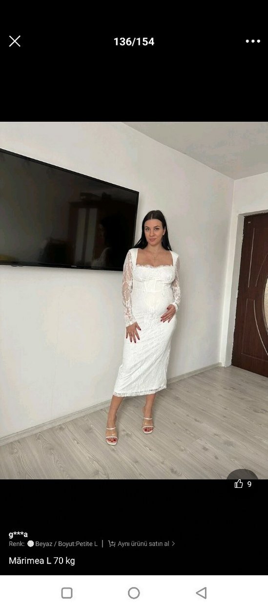 BEYAZ DANTELLİ ÖZEL GÜN ELBİSESİ - Görsel 5