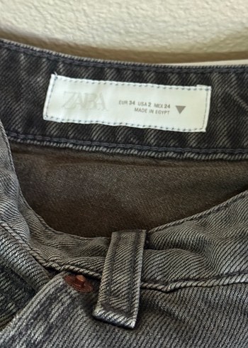xs Beden Gri Loose Fit Kadın Denim Pantolon
