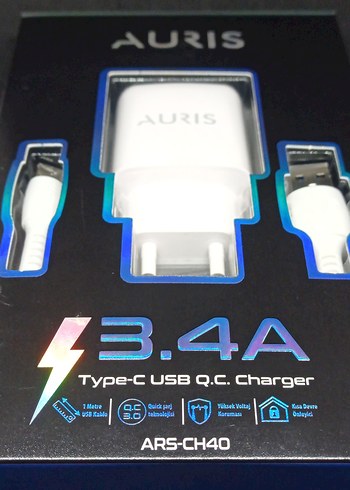 Auris 3.4A Type-C USB Hızlı Şarj Cihazı