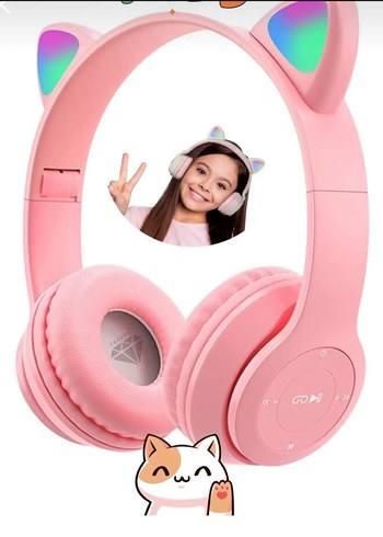 Pembe Kulaklıklı Kedi Kulakları