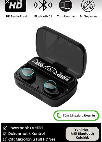 PowerBanklı Oyuncu Bluetooth Kulaklık