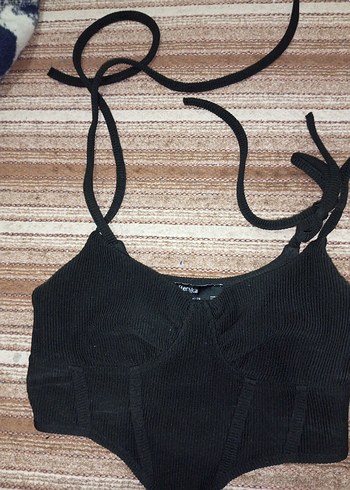 Siyah Mini Streetwear Bralet - Görsel 2