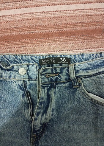 Gri Mavi Kadın Denim Salaş Midi Jean yırtık - Görsel 3