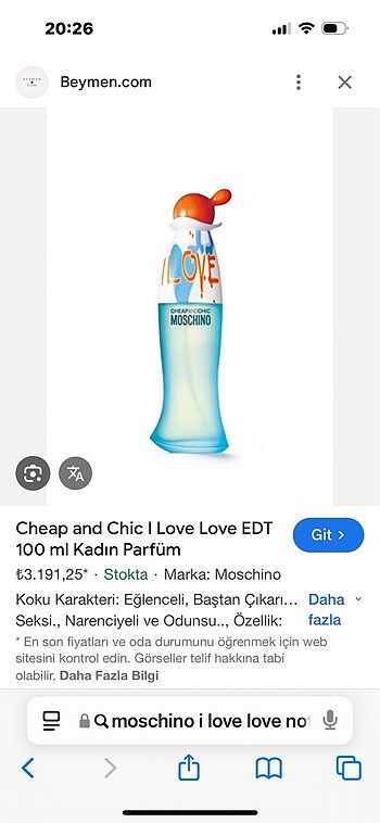 Orijinal Moschino i LOVE LOVE parfüm - Görsel 2