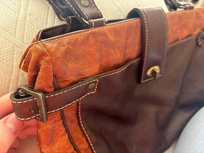 Vintage Orijinal Fas Derisi Çanta - Görsel 7