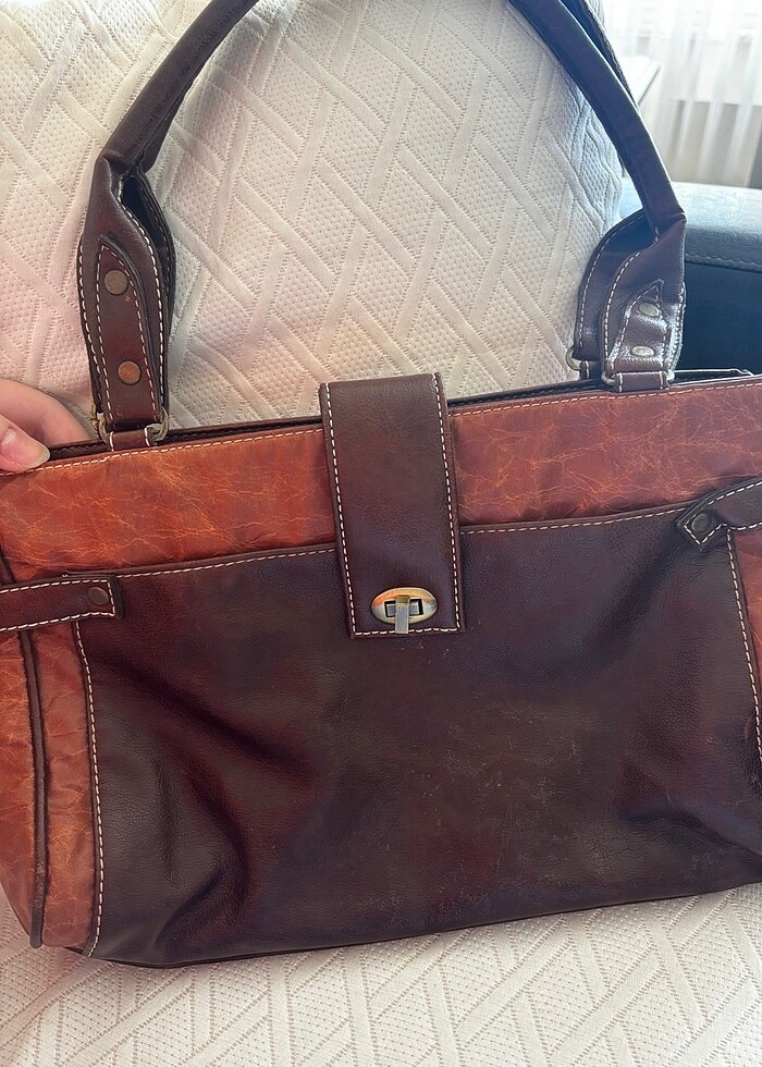 Vintage Orijinal Fas Derisi Çanta - Görsel 3