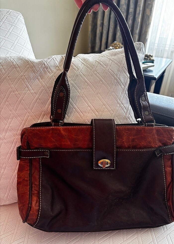 Vintage Orijinal Fas Derisi Çanta - Görsel 4