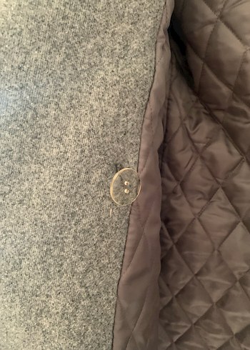 Gri Düğmeli Kaban - Görsel 5