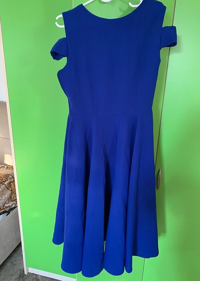 Mavi midi elbise - Görsel 2