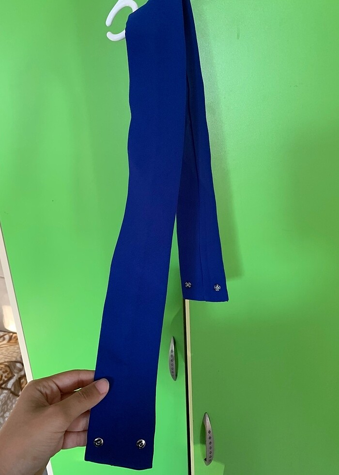 Mavi midi elbise - Görsel 3