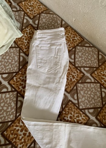 Beyaz Kadın Regular Fit Kot Pantolon - Görsel 2