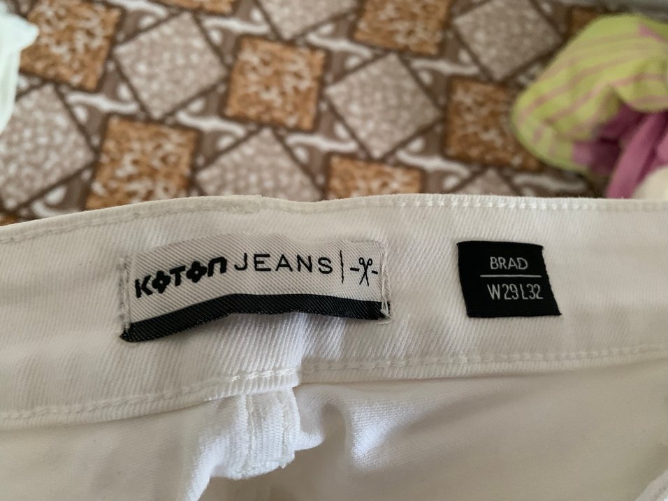 Beyaz Kadın Regular Fit Kot Pantolon - Görsel 3