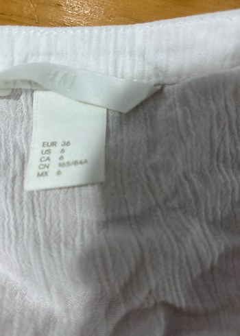 36 Beden Dantel Detaylı Beyaz Bohem Keten Bluz