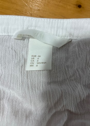 H&M Dantel Detaylı Beyaz Bohem Keten Bluz