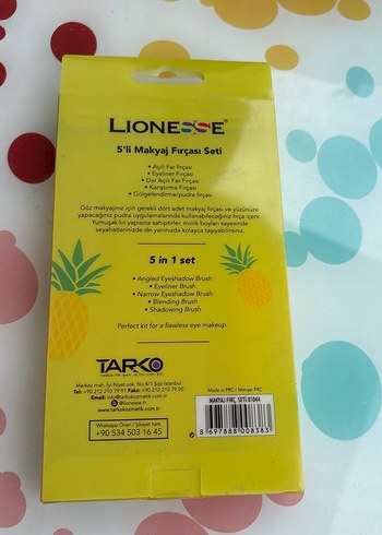 Sarı Renkli 5 Parça Makyaj Fırça Seti - Görsel 2