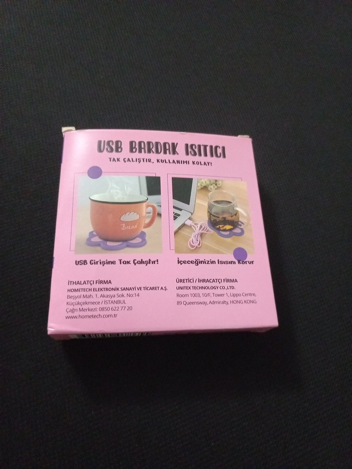 Pembe Pati Tasarımlı Mouse Pad USB bardak ısıtıcı - Görsel 2