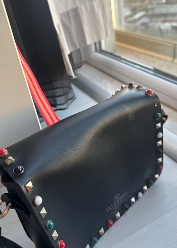 Kilitli Siyah Deri Rock Punk Çanta - Görsel 4