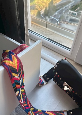 Kilitli Siyah Deri Rock Punk Çanta - Görsel 2