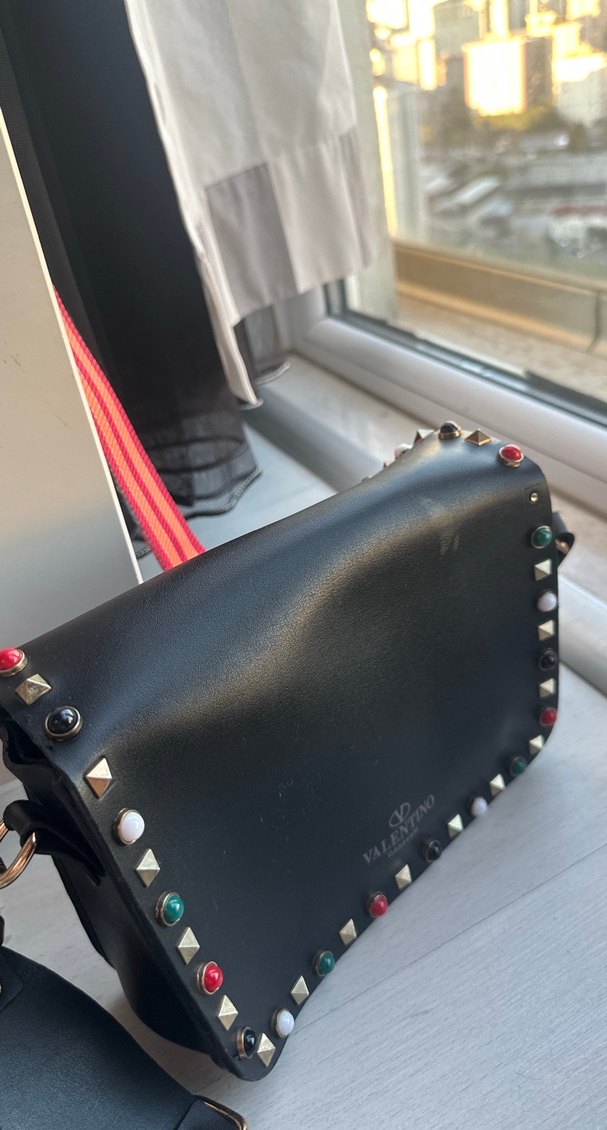 Kilitli Siyah Deri Rock Punk Çanta - Görsel 4