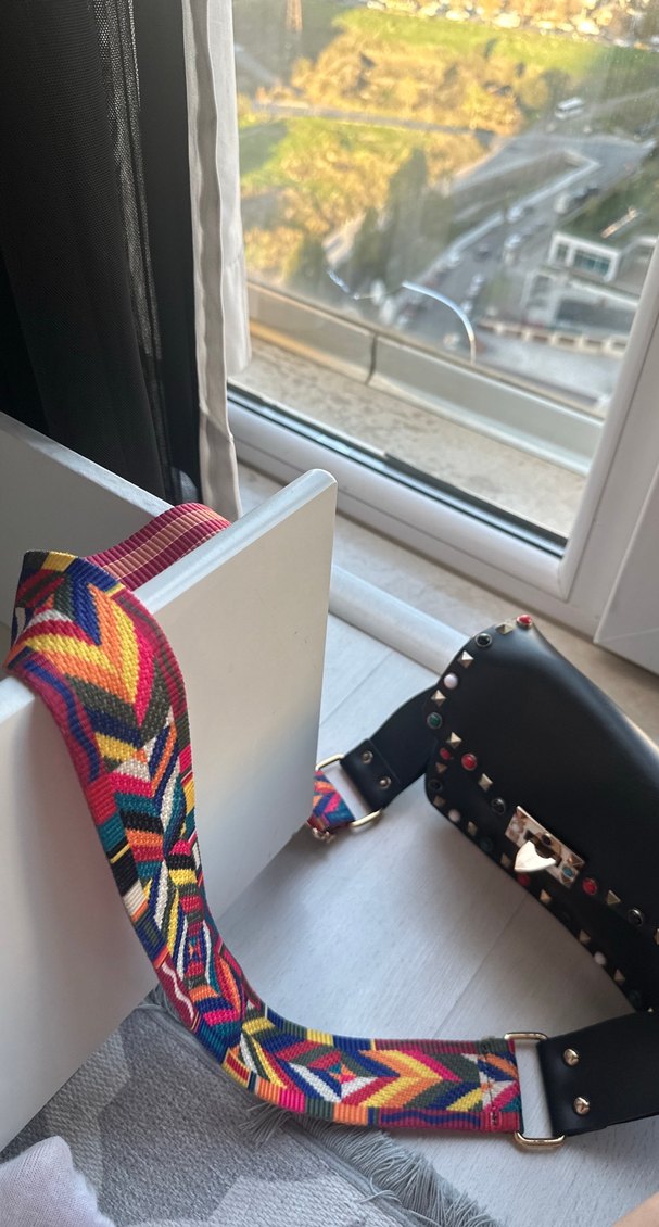 Kilitli Siyah Deri Rock Punk Çanta - Görsel 2