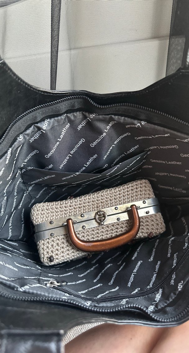 Siyah Hakiki Deri Fermuarlı Biker Kadın Çanta - Görsel 3