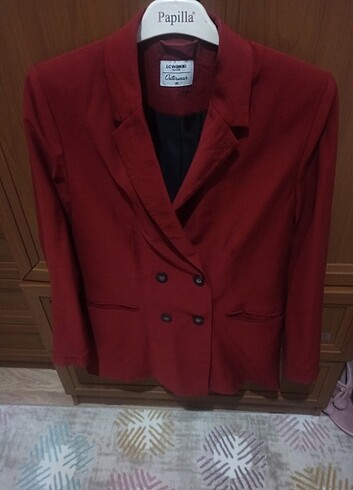 l Beden bordo Renk Kırmızı LCW blazer ceket