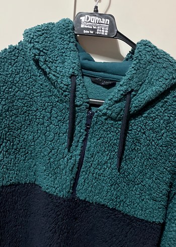 Casual Nest Kadın Yeşil Kapüşonlu Polar Ceket