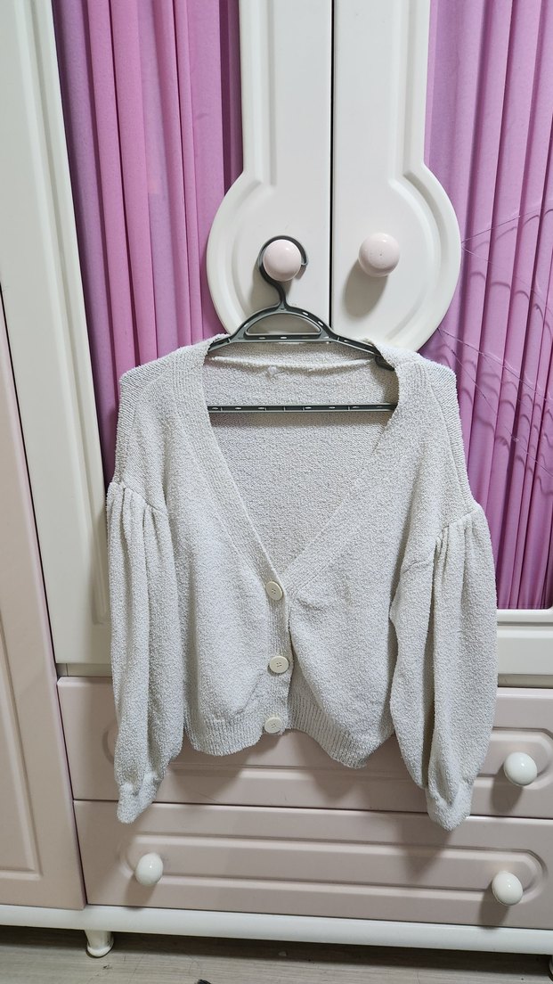 Düğmeli Beyaz Kadın Hırka L Beden - Görsel 3