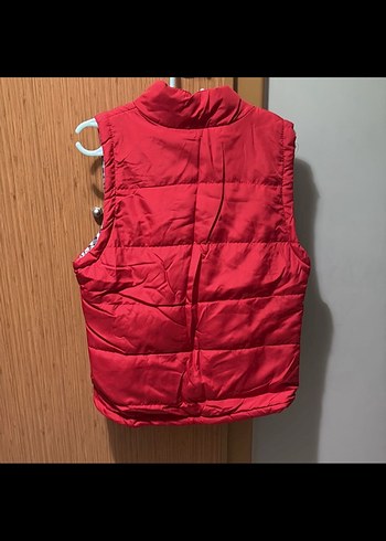 Kırmızı Fermuarlı Dik Yaka Kadın Yelek - Görsel 4