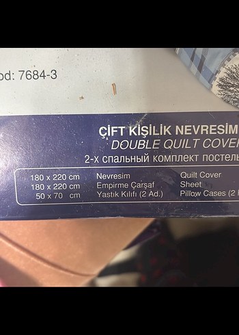 Mavi Desenli Çift Kişilik Nevresim Takımı - Görsel 2