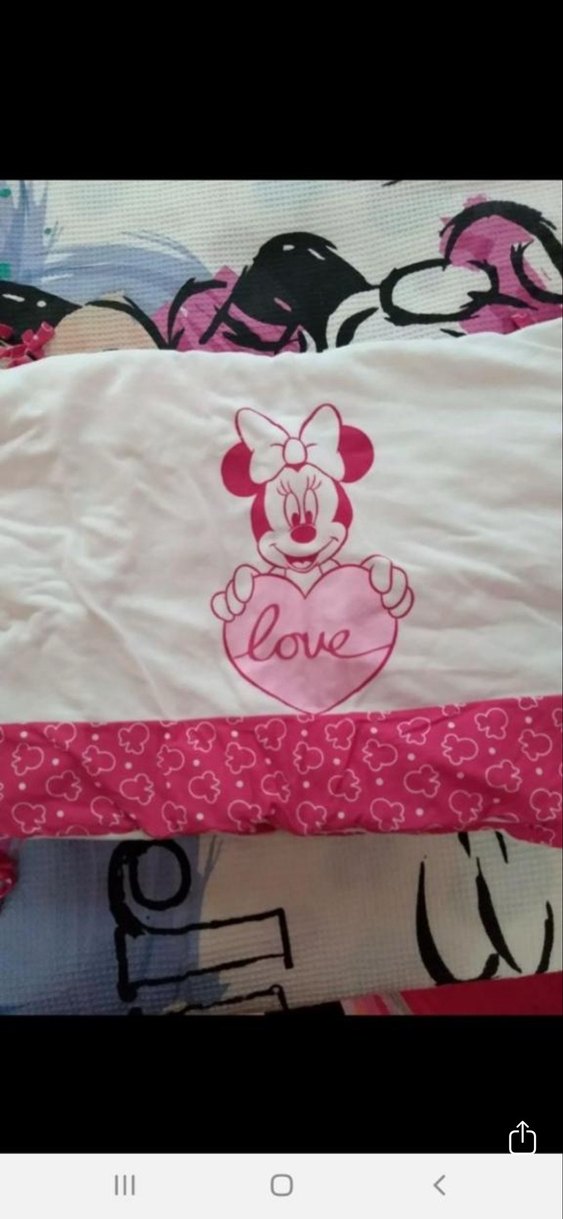 Pembe Minnie Mouse Baskılı Çocuk Beşik ve yatak koruma - Görsel 3