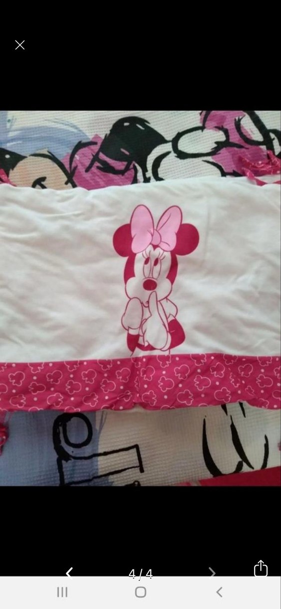 Pembe Minnie Mouse Baskılı Çocuk Beşik ve yatak koruma - Görsel 4