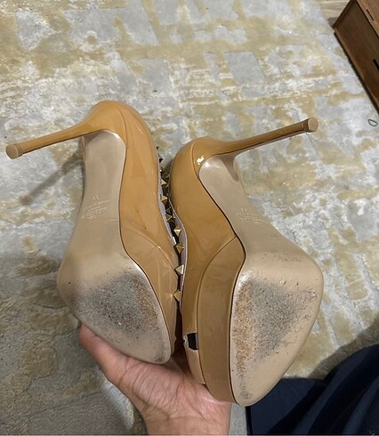 39 Beden camel Renk Valentino İnce Topuk Ayakkabı