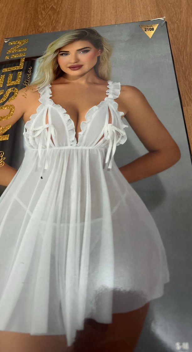 Beyaz Bohem Tarzı Askılı Midi Gecelik - Görsel 2