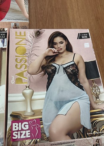 Baskılı Büyük Beden Kadın Mini gecelik - Görsel 6