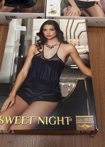 Siyah İnce Askılı Mini Kadın Pijama Takımı saten - Görsel 4